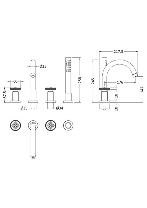 Hudson Reed | Taps | Revolution | 4 Tap Hole Bath Shower Mixer