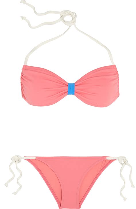 Maillot De Bain Bandeau Rose Solid And Striped Maillots De Bain