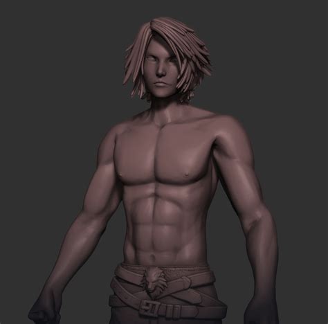 D File Squall Final Fantasy Shirtless Speedo Nude Tanktop D Printer