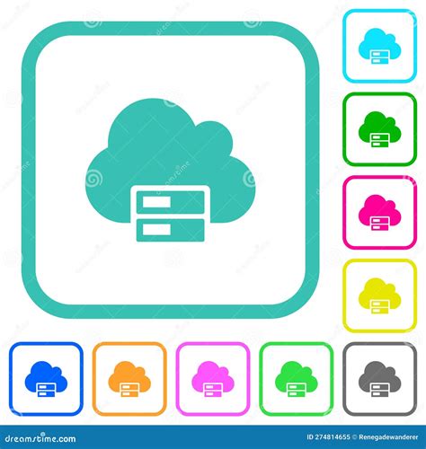 Almacenamiento En La Nube Iconos Planos De Colores Vivos Ilustración