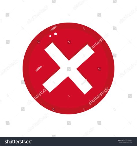 Cross Button Vector Illustration Fat Style Stock Vector Royalty Free