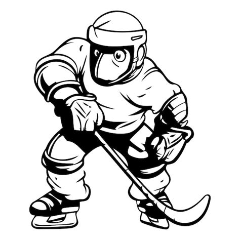 Premium Vector Ice Hockey Player Vector Illustration Of Ice Hockey