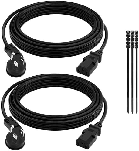 Amazon Elecan S Flat Plug Replacement Power Cord Ft Pack