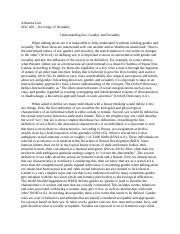 Paper Soc Docx Adrianne Lim Soc Sociology Of Sexuality Understanding Sex Gender And