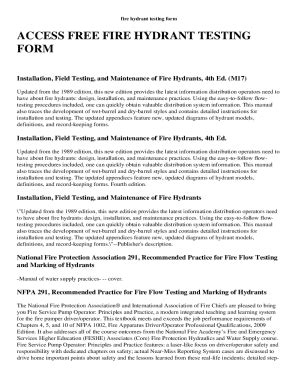 Fillable Online Fire Hydrant Testing Form Fire Hydrant Testing Form