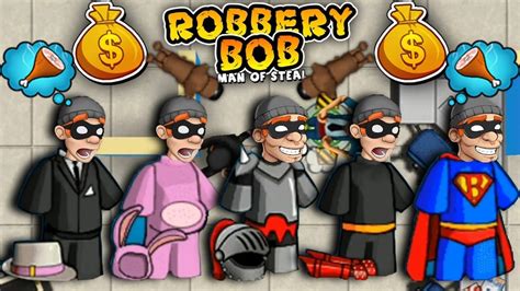 Robbery Bob All Costumes Funny Video Game Part Youtube