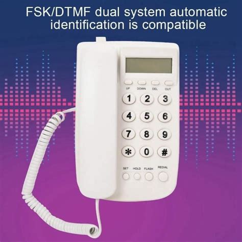 T L Phone Fixe Filaire Fsk Dtmf Double Syst Me De Bureau Mural Avec