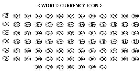 set of icons for currency symbol all countries in the world 21053211 ...