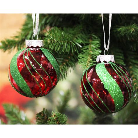 Sleetly Red and Green Christmas Ball Ornaments for Christmas Tree ...