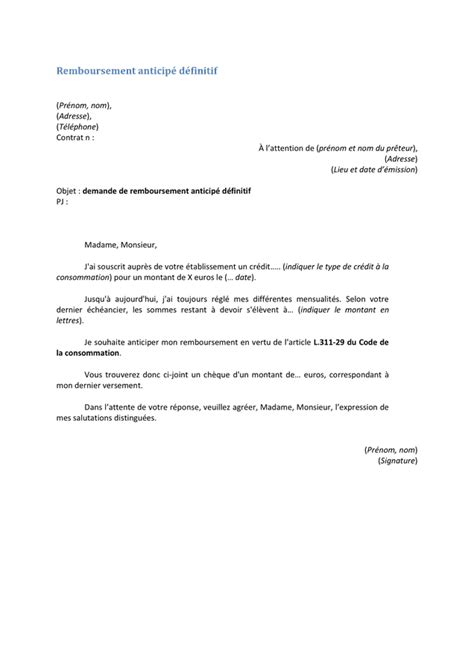 Lettre De Remboursement Anticip D Finitif Doc Pdf Page Sur Hot Sex