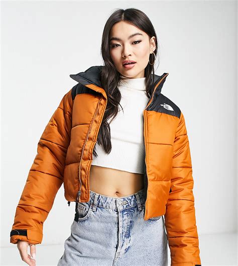 The North Face Saikuru Cropped Puffer Jacket In Rust Brown Exclusive At