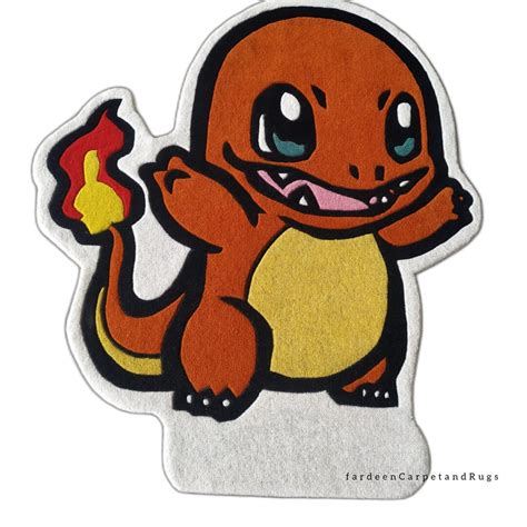 Pokemon Charmander Handmade Tufted Wool Rug Pokemon Christmas Etsy