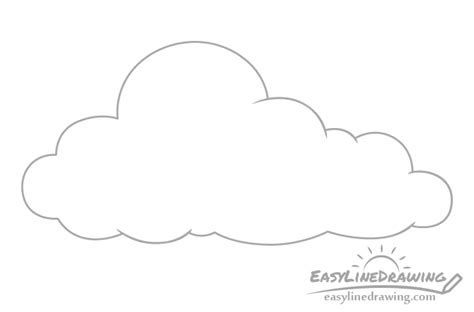 How to Draw a Cloud Step by Step - EasyLineDrawing