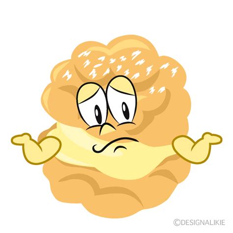 Free Troubled Cream Puff Cartoon Character Clipart Charatoon