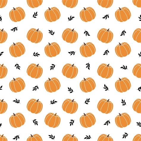 Premium Vector Seamless Pattern With Pumpkins And Leaves