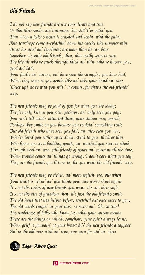 Old Friends Poem By Edgar Albert Guest