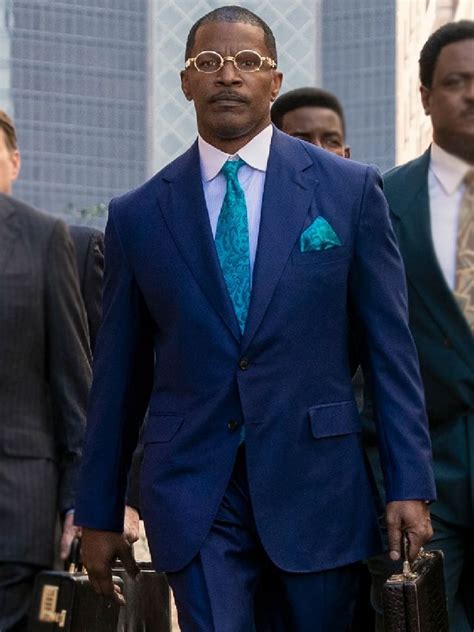 The Burial 2023 Jamie Foxx Blue Suit Movie Jackets