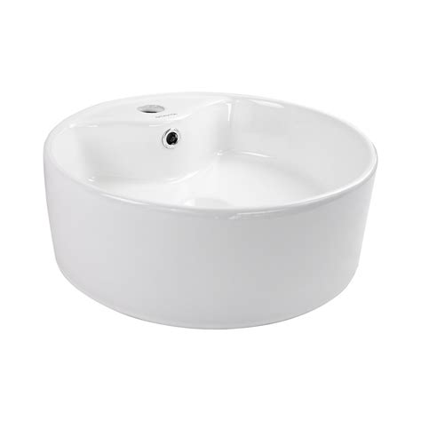 Lavabo De Cer Mica Redondo Gravita La Color Blanco Coppel