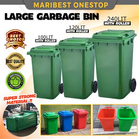 100 120 240 Liters Large Heavy Duty Dustbin Outdoor Trash Can