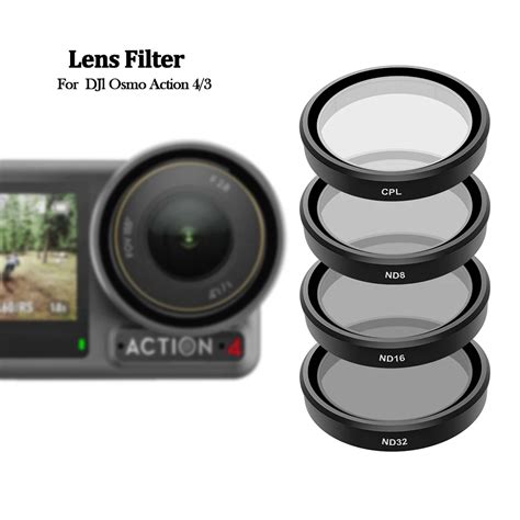 Telesin Lens Filter Set Para Dji Osmo Action Cpl Nd Nd Nd Alum Nio