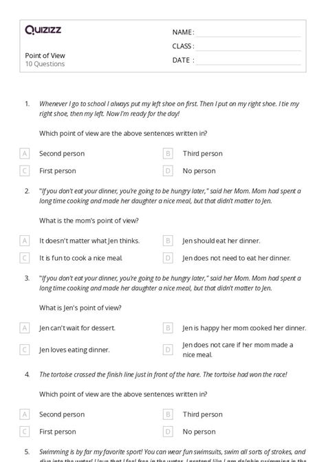 50 Analyzing Point Of View Worksheets On Quizizz Free And Printable