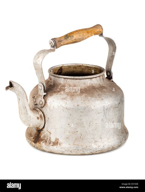 Old Aluminum Kettle Stock Photo Alamy