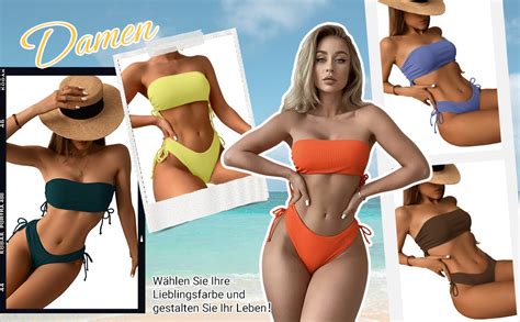 Gorglitter Bandeau Bikini Damen Set Bikini High Waist Tr Gerlos Bikini