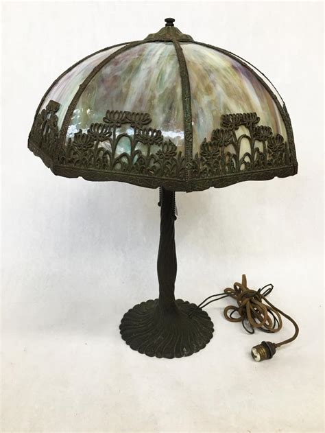 Sold At Auction Chicago Mosaic Slag Glass Lamp As Is