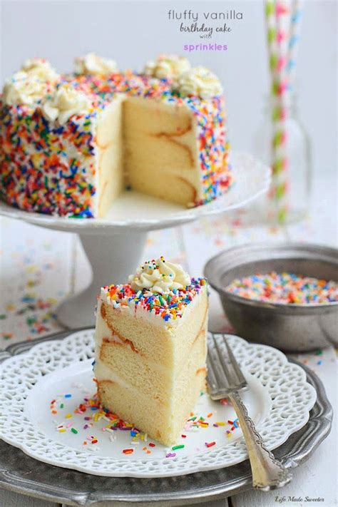 Fluffy Vanilla Birthday Cake With Sprinkles Best Recipe Picks