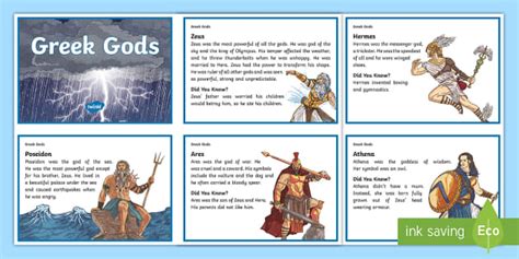 Greek God Fact Files | KS2 Resources | Mythology - Twinkl