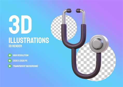 Premium PSD Stethoscope 3d Illustration