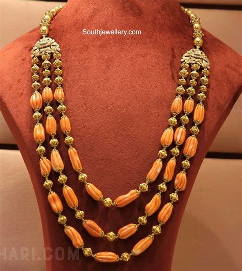 Coral Beads And Nakshi Balls Mala Indian Jewellery Designs