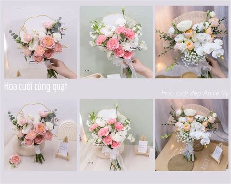 Bó hoa quạt cầm tay cô dâu - hoa quạt cưới — Annie Vy Wedding