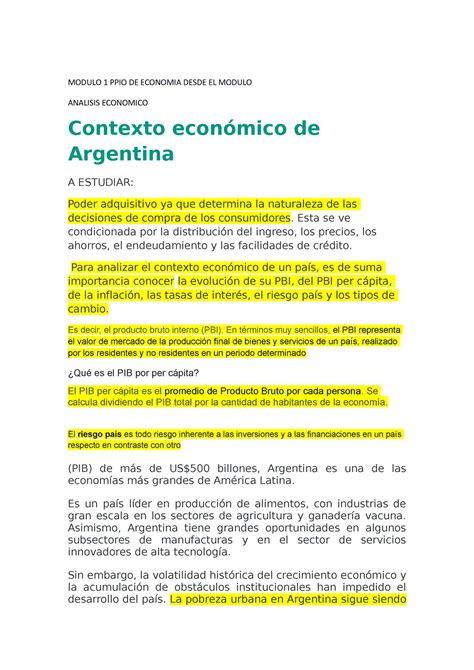 Resumen Principio De Econom A M Y M Modulo Ppio De Economia