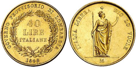 Provisorische Regierung 1848 40 Lire 1848 M Mailand Fb 474 Pagani