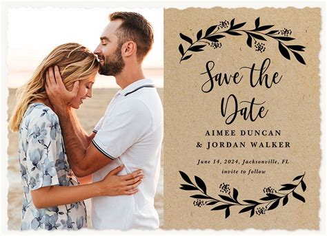 Kraft Branches Save The Date Cards