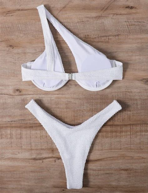BN Textured White Bikini Set Women S Fashion Swimwear Bikinis Swimsuits On Carousell