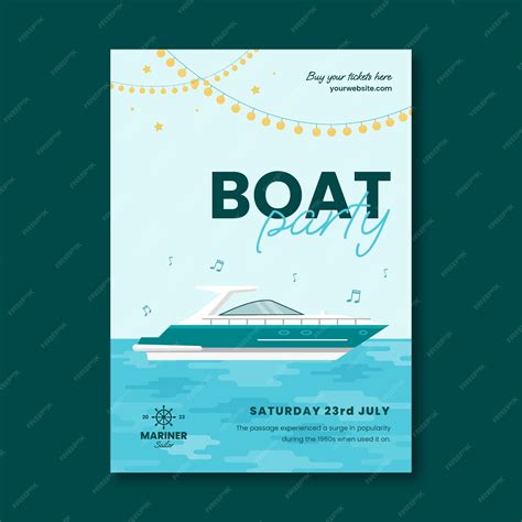 Free Vector | Hand drawn boat party invitation template