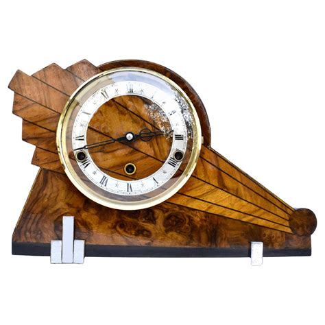 Art Deco Eight Day Mantel Chiming Clock By Pfeilkreuz Junghans C