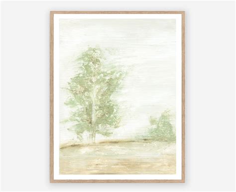 Transformation Tree Painting Muted Green Wall Art Download Printable