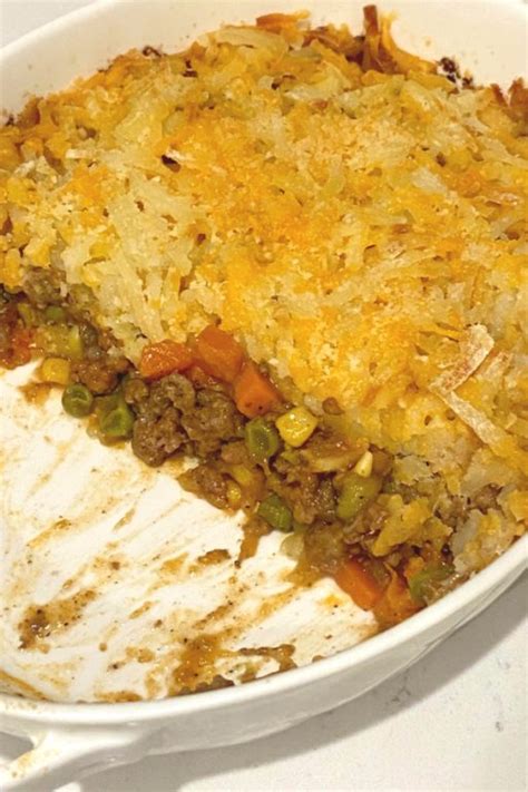 Easy Shepherds Pie For Two Made With Hash Brown Potatoes