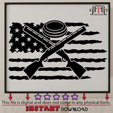 Trap Shooting Usa Flag Svg Png Dxf Paper Transfer Eps Cut File