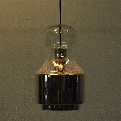 Vintage brass and glass pendant lamp by Jonas Hidle for Høvik Verk