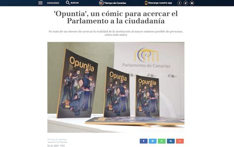 Tiempo de Canarias Opuntia un cómic para acercar el Parlamento a