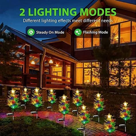 Backyard Bliss Builders Outdoor Waterproof Solar Christmas Led Colored Tree Light Tree Light