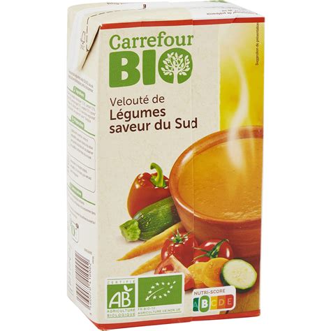 Soupe bio de légumes CARREFOUR BIO la brique d 1L à Prix Carrefour