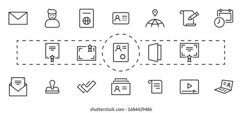 Set Legal Documents Related Vector Line Stock Vector Royalty Free