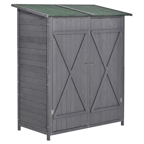 Buy Outsunny Garden Wood Storage Shed W Flexible Table Hooks And