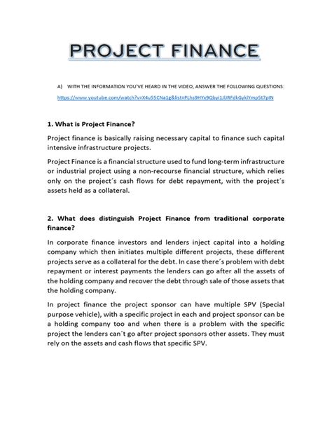 project finance    project finance infrastructure