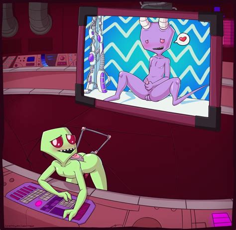 Rule 34 Alien Anal Anal Sex Antennae Balls Blush Dildo Green Skin Heart Horn Invader Zim Irken